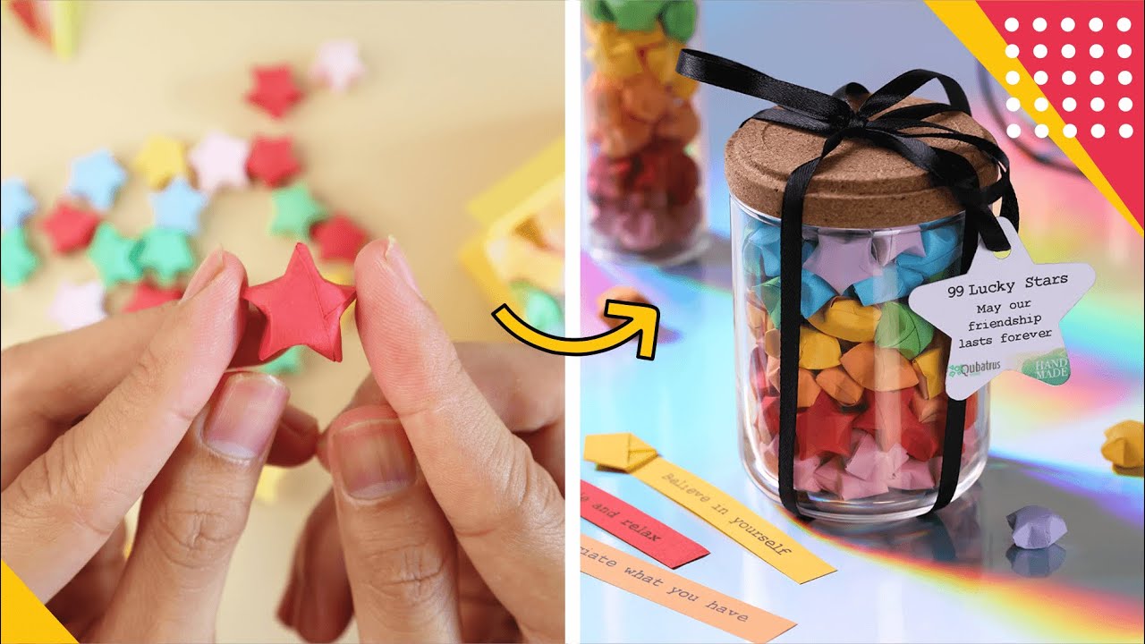 TUTORIAL MEMBUAT BINTANG KECIL LUCU - HOW TO FOLD LUCKY STAR ORIGAMI