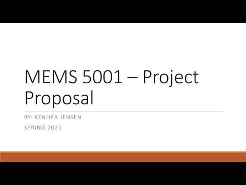 MEMS 5001 – Project Proposal