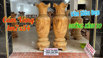 Lộc Bình Gỗ Cẩm Vàng 1m7 Dk54 Liền Khối Vân Chun Vip Cực Đẹp | Đồ Gỗ Huy San