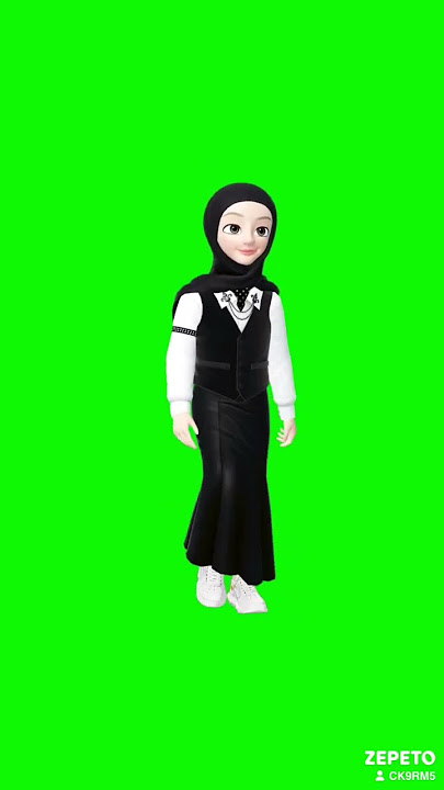 Animasi gerak wanita green screen