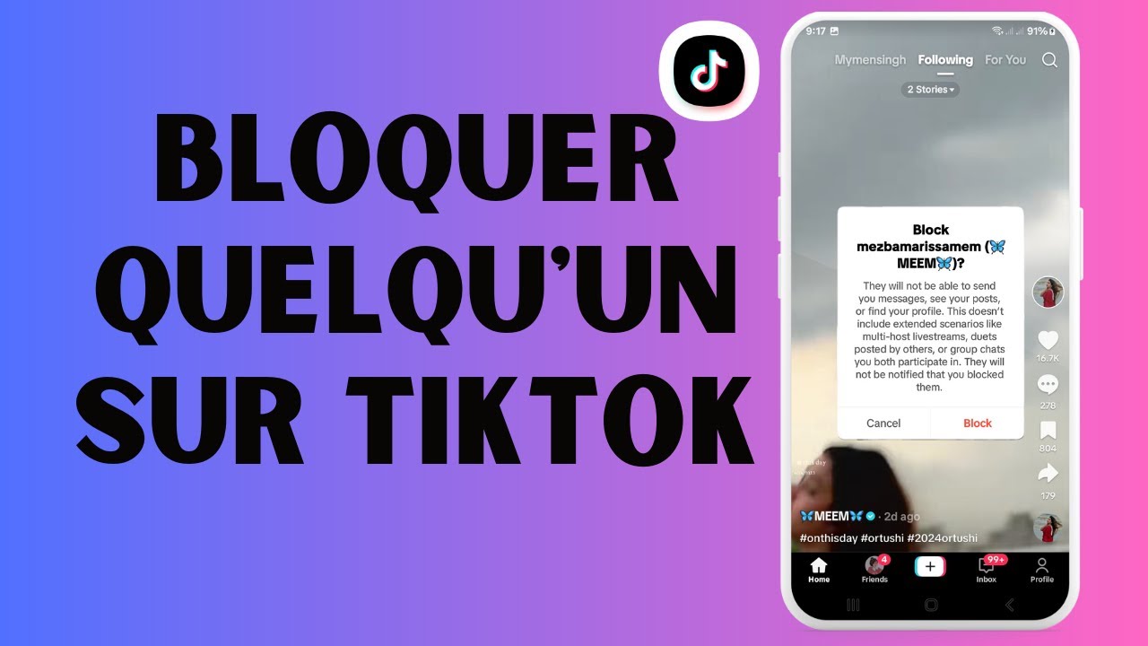 comment bloquer profil tiktok