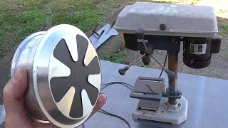 Old drill press + hoverboard motor = power tapping thingy