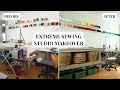 EXTREME SEWING STUDIO MAKEOVER | Sewing room makeover on a budget