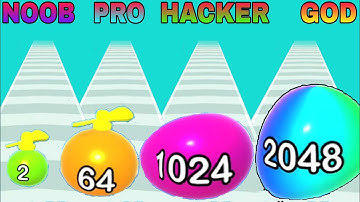 NOOB vs PRO vs HACKER vs GOD in BounceBall2048