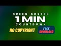 1 Minute Countdown Timer Green Screen – Free VFX Overlay for Editors