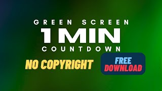 1 Minute Countdown Timer Green Screen – Free VFX Overlay for Editors