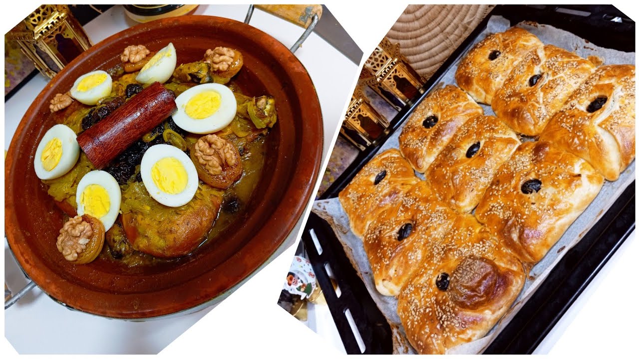 🚨 طريقة تحضير طاجين مغربي🇲🇦 حلو بالدجاج👌 و مملحات او  مسمن معمر في الفرن/ وصفات سهلة👍/روتين ايجابي☺️