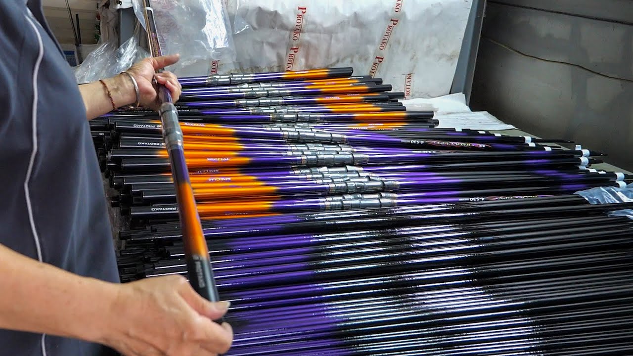 Amazing! Carbon Fiber Fishing Rod Manufacturing Process. Fishing Rod