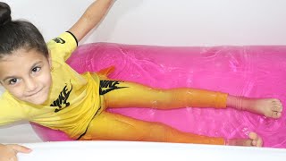 سوار بتسبح بالسلايم🔥 | Super Fluffy Pool Full of DIY SLIME - GIANT SLIME SMOOTHIE !| Slime Pool