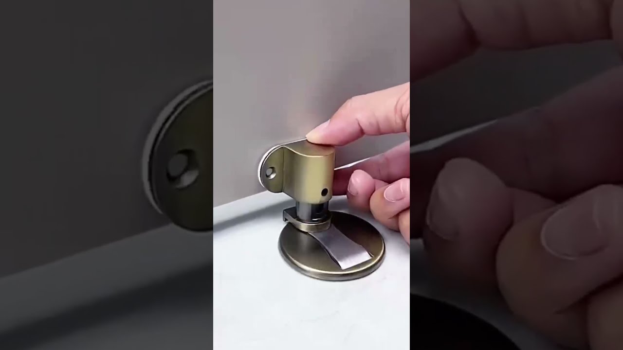 Floor Standing Magnetic Door Stop With 3M Adhesive Punch Free Suitable For Home Office
