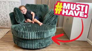 Oversized Swivel Cuddle Chair – Plush, Comfy & Perfect for Reading!