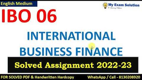 IBO 06 SOLVED ASSIGNMENT 2022-23 | English Medium  | IGNOU Solved Assignment 2022-23