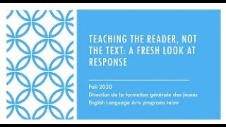 Teaching the Reader, Not the Text: Part 1