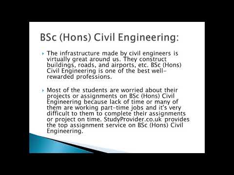 Bsc Hons | Civil | Engineering | Assignment Provider | Studyprovider.co.uk
