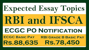 ECGC PO Notification and Expected Essay Topic for RBI IFSCA Phase 2 Exams!