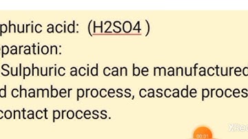 12 Chemistry Preparation of sulphuric acid
