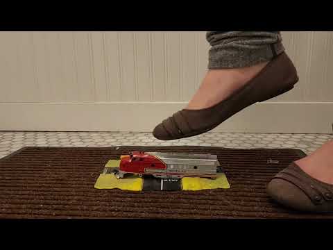 H.O scale train crushed experiments by Misty #asmrcrush #satisfying #flats #trains