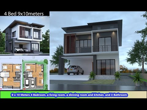 Sketchup tutorial house design, drawing tutorial 3d model for beginner