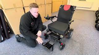 Benefits of a telescopic footplate on a Lith-Tech Folding Electric Wheelchair