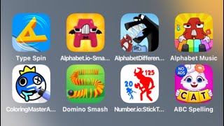 Type Spin, Alphabet.io, Alphabet Game, Coloring Master, Domino Smash, Number.io, ABC Speling screenshot 5