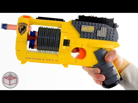 WORKING NERF GUN from LEGO BRICKS (Maverick REV-6)