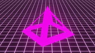 Neon pyramid loop 3D animation