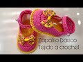 Zapatito Basico Tejido a crochet | 0/3 meses | paso a paso | Basic crochet baby shoe 0/3 months