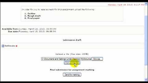 Moodle Advanced Upload of Files Assignment