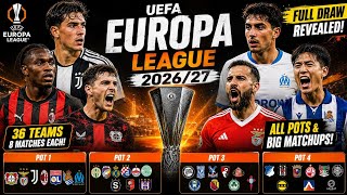 UEFA Europa League 2026/27 Draw | Full League Phase Draw, Pots & Teams
