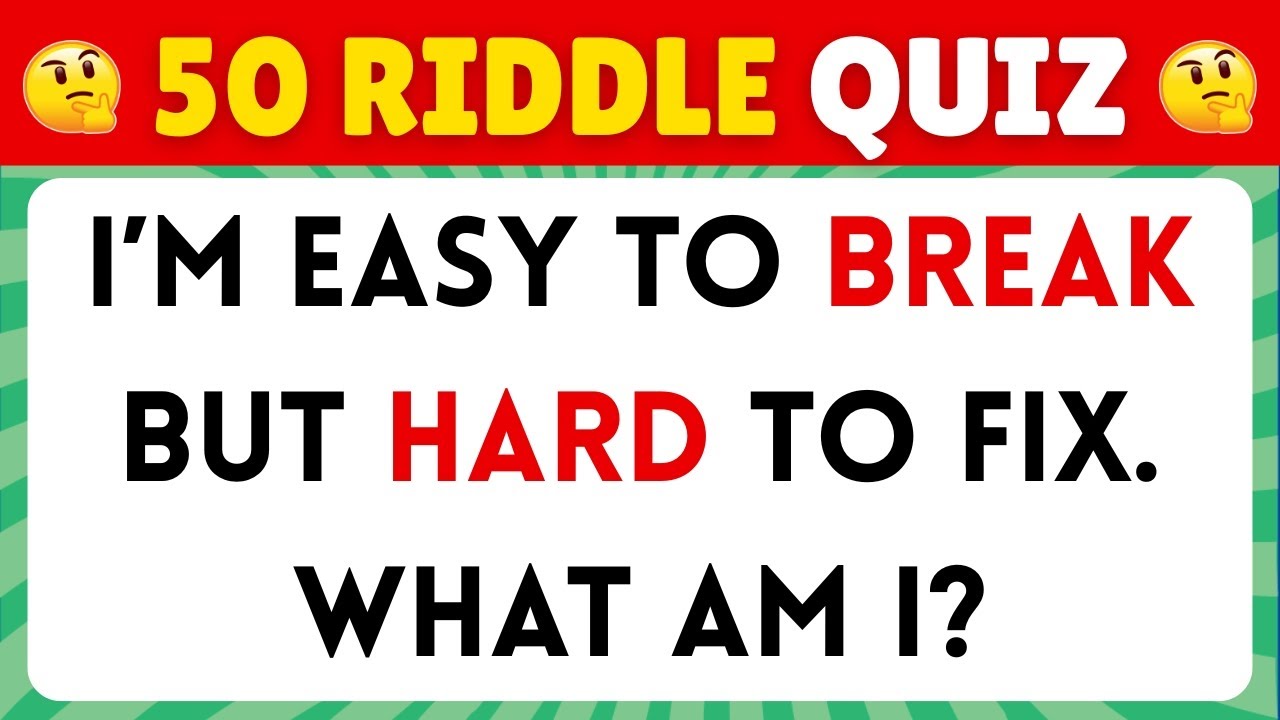 ONLY A GENIUS CAN SOLVE THESE RIDDLES 🧩| 50 Tricky Riddles That'll ...