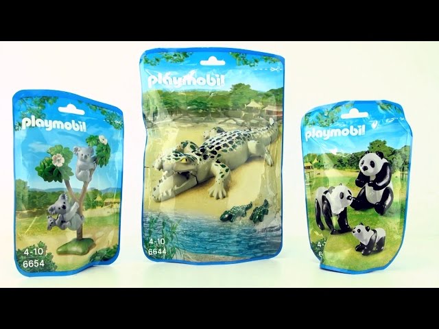 Lot of (4) NEW playmobil ZOO ANIMALS ~ GIRAFFE, PINGUIN, PANDA, KOALA 