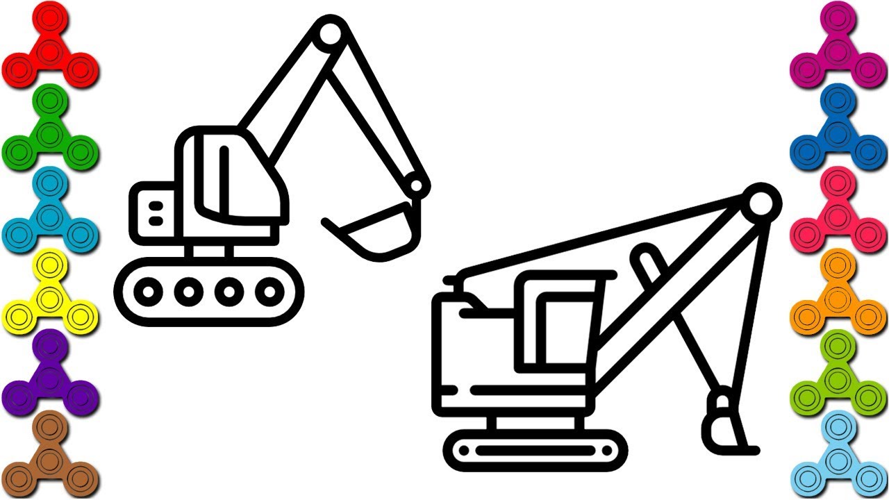 Cách Vẽ Máy Xúc Cát | Bé Tập Tô Màu Máy Xúc | How To Draw A Excavator -  Youtube