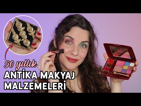 50 YILLIK MAKYAJ MALZEMELERİYLE MAKYAJ YAPTIM!😱💄👵🏼