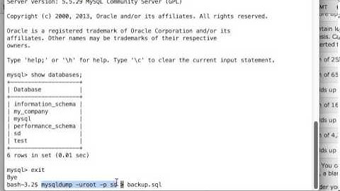 MySQL Tutorials: How to take dump/backup of a database