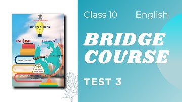 Bridge Course Class 10th English Test 3 | Bridge Course Class 10th English Test 3 Urdu Medium