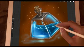 iPad ASMR  Painting a POTION glass  Clicky Whispers  Writing Sounds