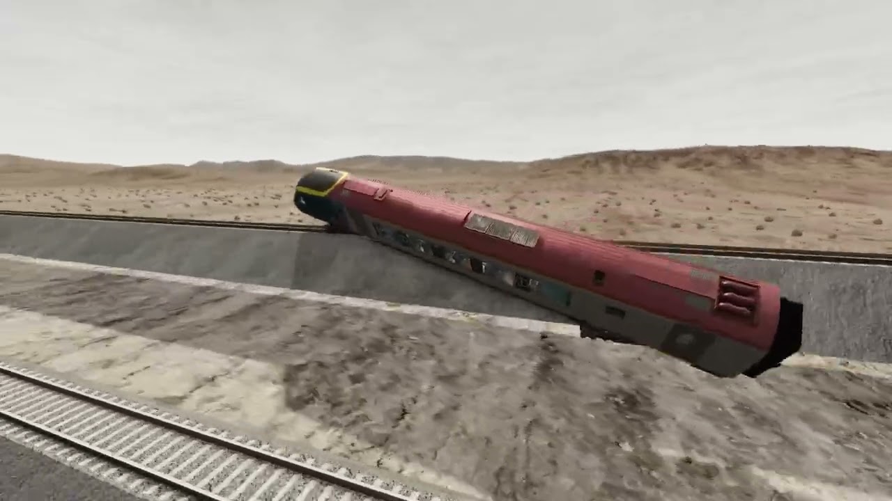 Train jump over Crater 