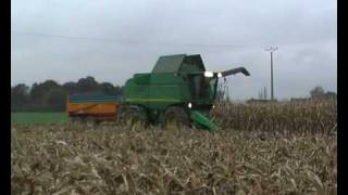 Récolte du maïs 2008 moissonneuse John Deere 9560i STS & ceuilleurs 6 rangs