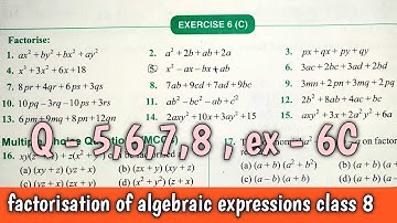 questions - 5 to 8 | exercise 6C class 8th maths | S chand maths | composite maths