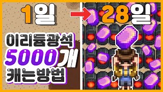 스타듀밸리 가을 28일동안 이리듐주괴만 1000개 구워보기