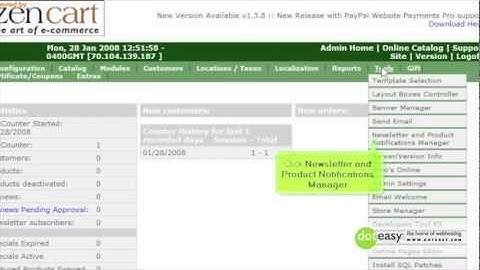 How to send out a newsletter in Zen Cart