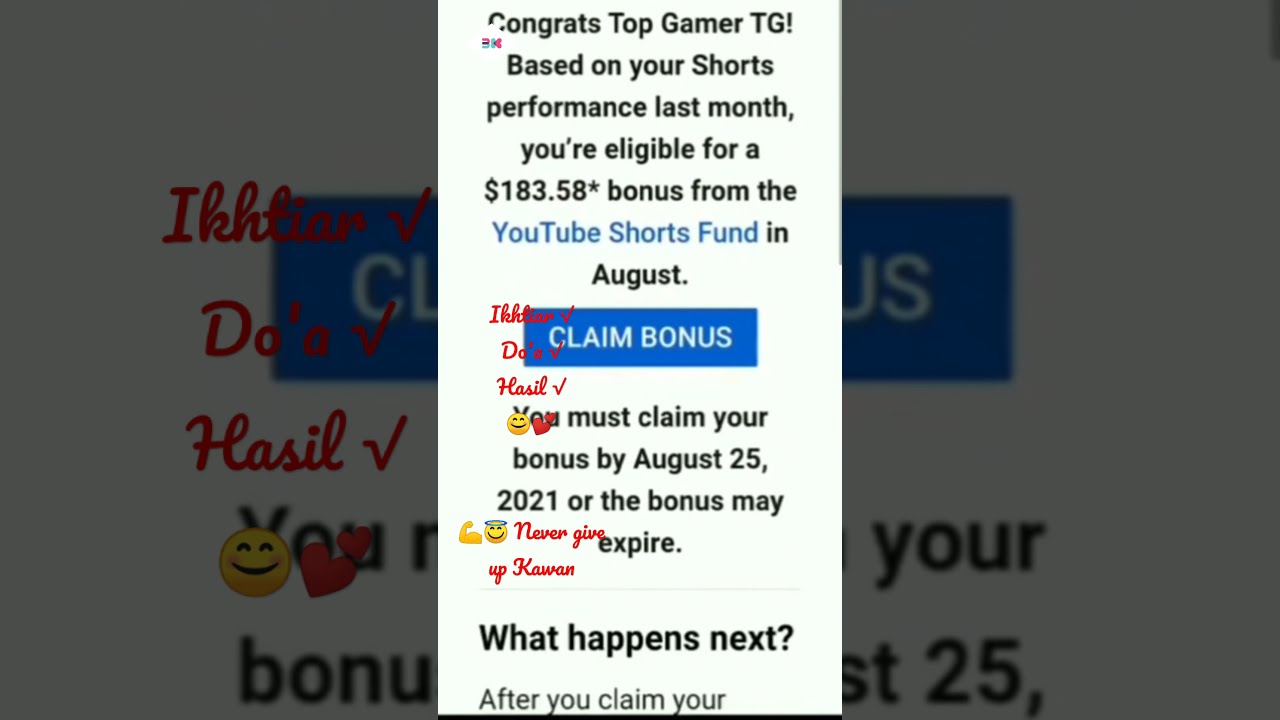 klaim bonus #shorts - YouTube