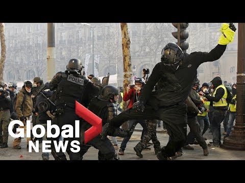 LIVE: 'Yellow vest' protesters clash with riot police in Paris