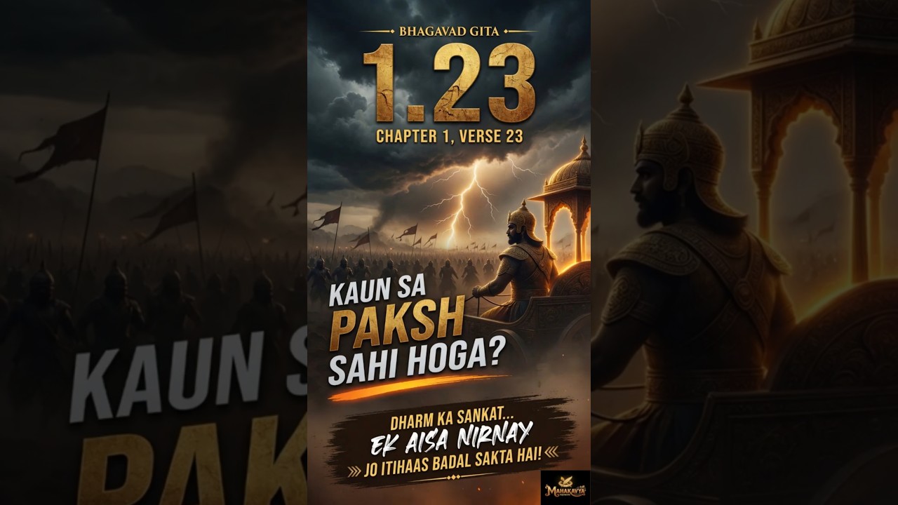 1.23 Eng. - Bhagavad Gita Chapter 1 Shlok 23 | Arjuna Wants to See Who Stands with Duryodhana**