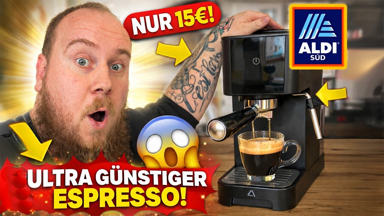 15€ Aldi Espressomaschine im Test 😱 | Taugt die Ambiano wirklich was?! & Cappuccino machen