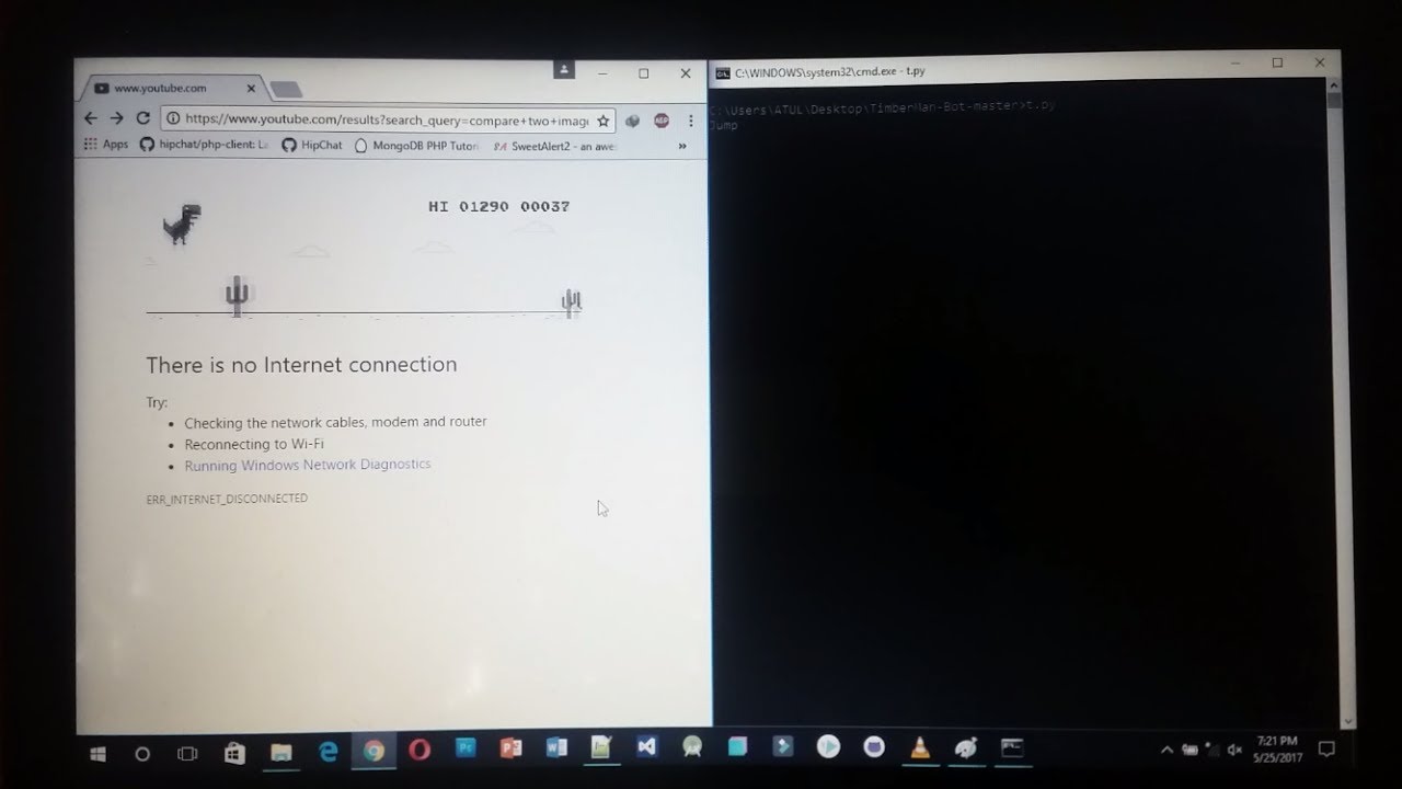 Chrome Dinosaur Game Bot - Python 2.7 - YouTube
