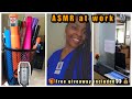 A day in the life of a medical assistant + ASMR with highlighters , typing keyboard , printer &amp; more