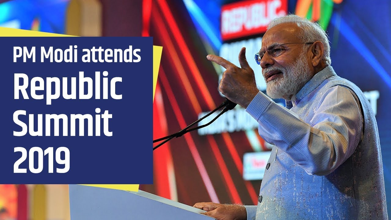 PM Modi attends Republic Summit 2019 in New Delhi PMO YouTube