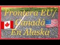 😂Frontera entre Alaska y Yukon. Un pie en cada pais. 🇨🇦🇺🇸