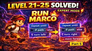 Run Marco Level 21–25 Solutions | Jungle Theme 🌴 | Coding for Kids